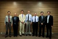 (From left) Prof. Fung Kwok-pui, Prof. Kenneth K.H. Lee, Mr. Marcus Williams, Dr. Mike Titheradge, Prof. Chan Wai-yee, Prof. Woody W.Y. Chan and Prof. Cho Chi-hin